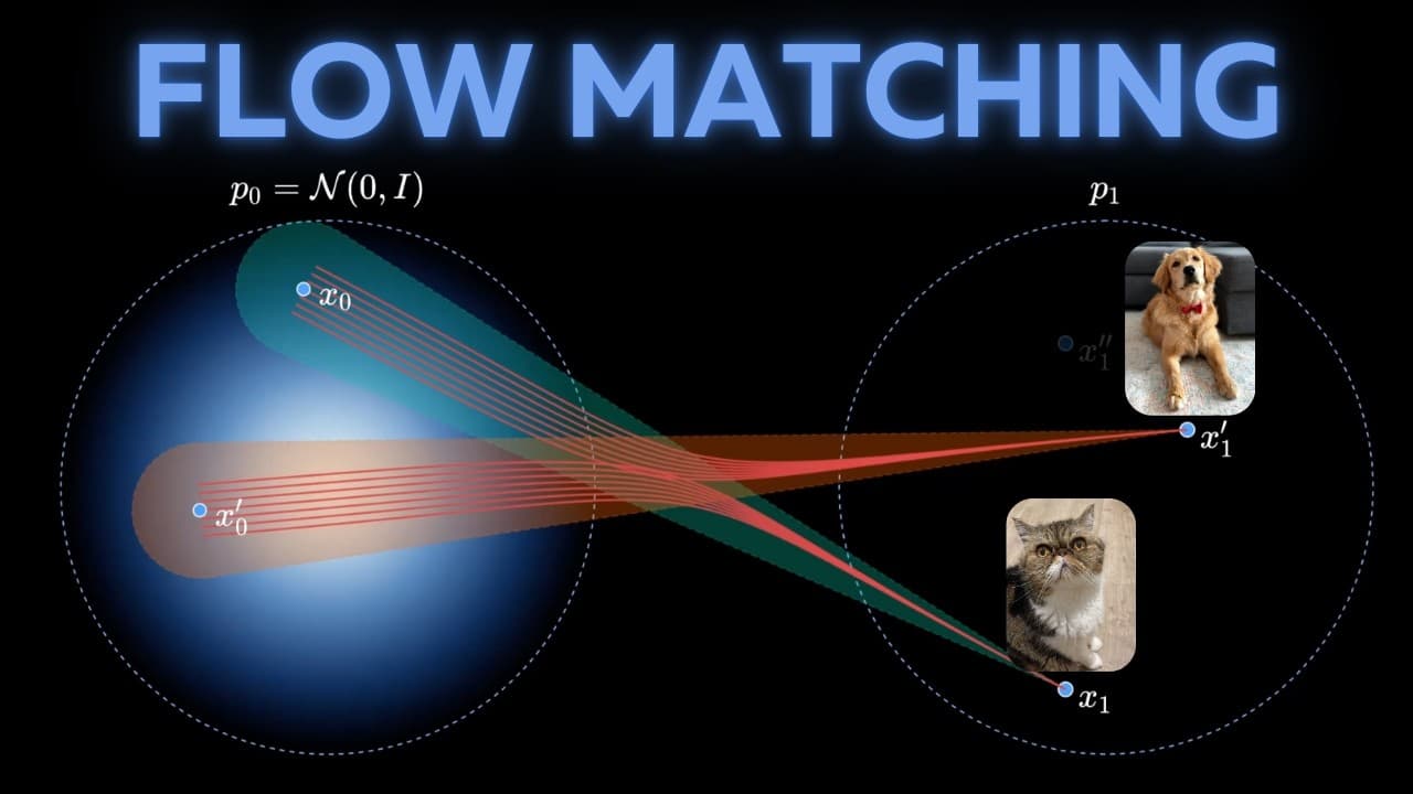 플로우 매칭(Flow Matching): 확산 모델보다 적은 단계로 이미지를 만드는 원리 영상 대표 이미지