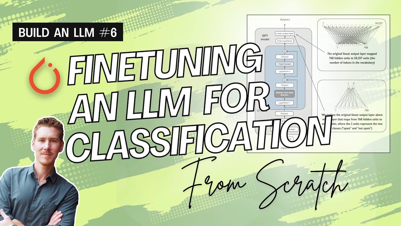 사전학습 GPT를 스팸 분류기로 바꾸기: 밑바닥부터 만드는 LLM 6편 영상 대표 이미지