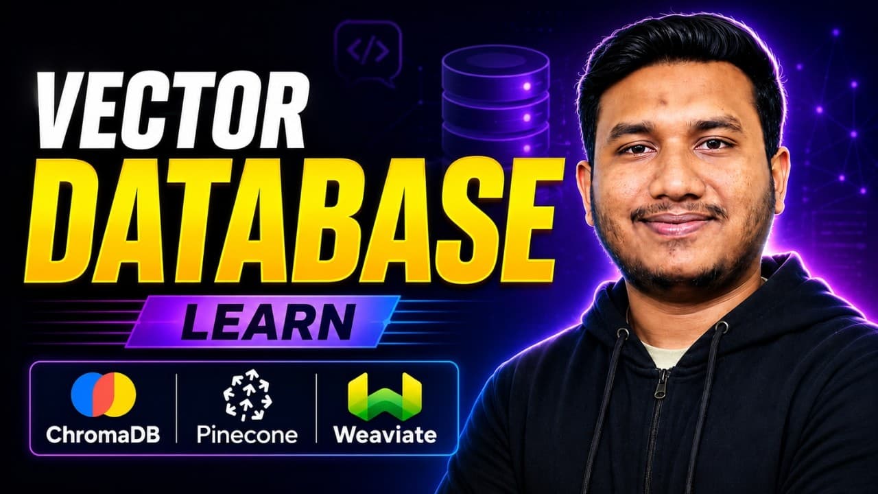 Complete Tutorial on Vector Database - Learn ChromaDB, Pinecone & Weaviate | Generative AI 영상 대표 이미지