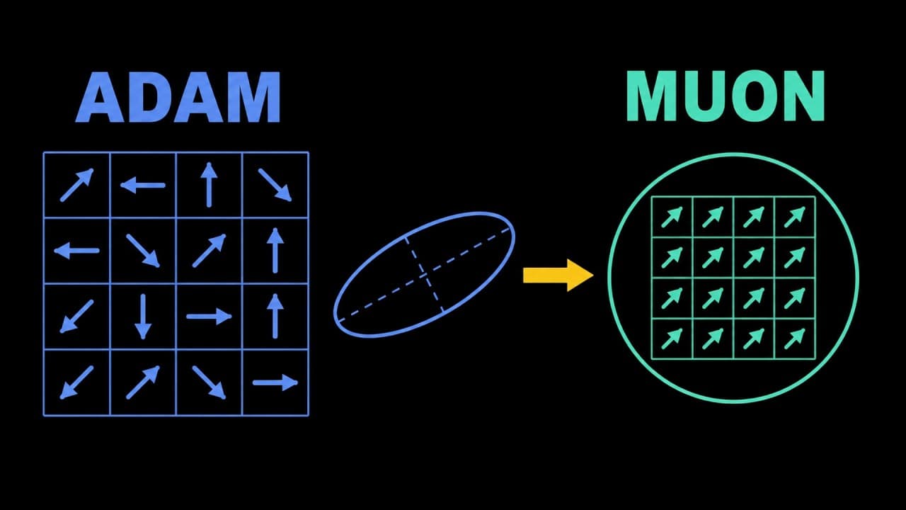 Adam에 도전하는 새 옵티마이저 'Muon' — 행렬 구조를 활용해 학습 효율을 높이다 영상 대표 이미지