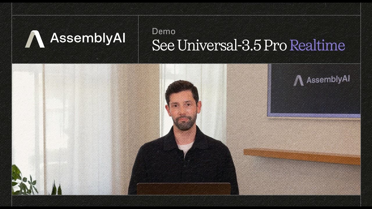 실시간 음성 인식의 새 기준: AssemblyAI 'Universal-3.5 Pro' 라이브 데모 영상 대표 이미지