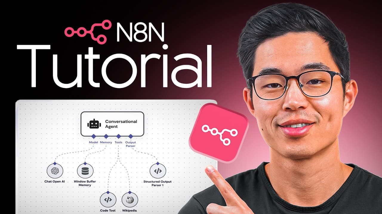 n8n 입문: 무료 오픈소스로 AI 자동화 워크플로 만들기(폼→구글시트→이메일) 영상 대표 이미지