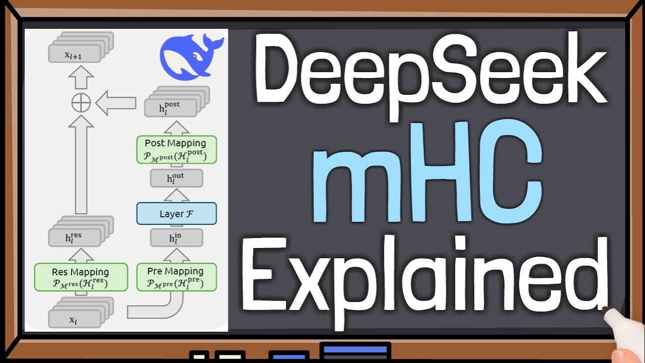 딥시크의 새 논문 mHC: 10년 묵은 '잔차 연결'을 다시 설계하다 영상 대표 이미지