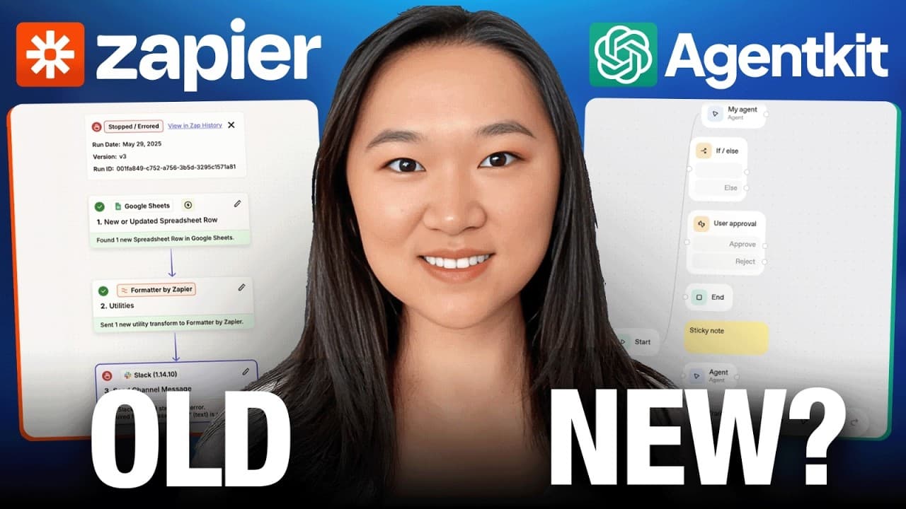 OpenAI 에이전트 빌더, 아직은 'Zapier 대항마'가 아니다 — 자동화 전문가의 냉정한 진단 영상 대표 이미지