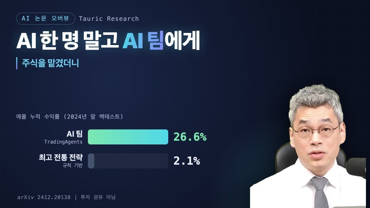 AI 한 명에게 맡기지 않았다 — 황소와 곰이 토론하는 'AI 트레이딩 팀'을 만든 연구 영상 대표 이미지
