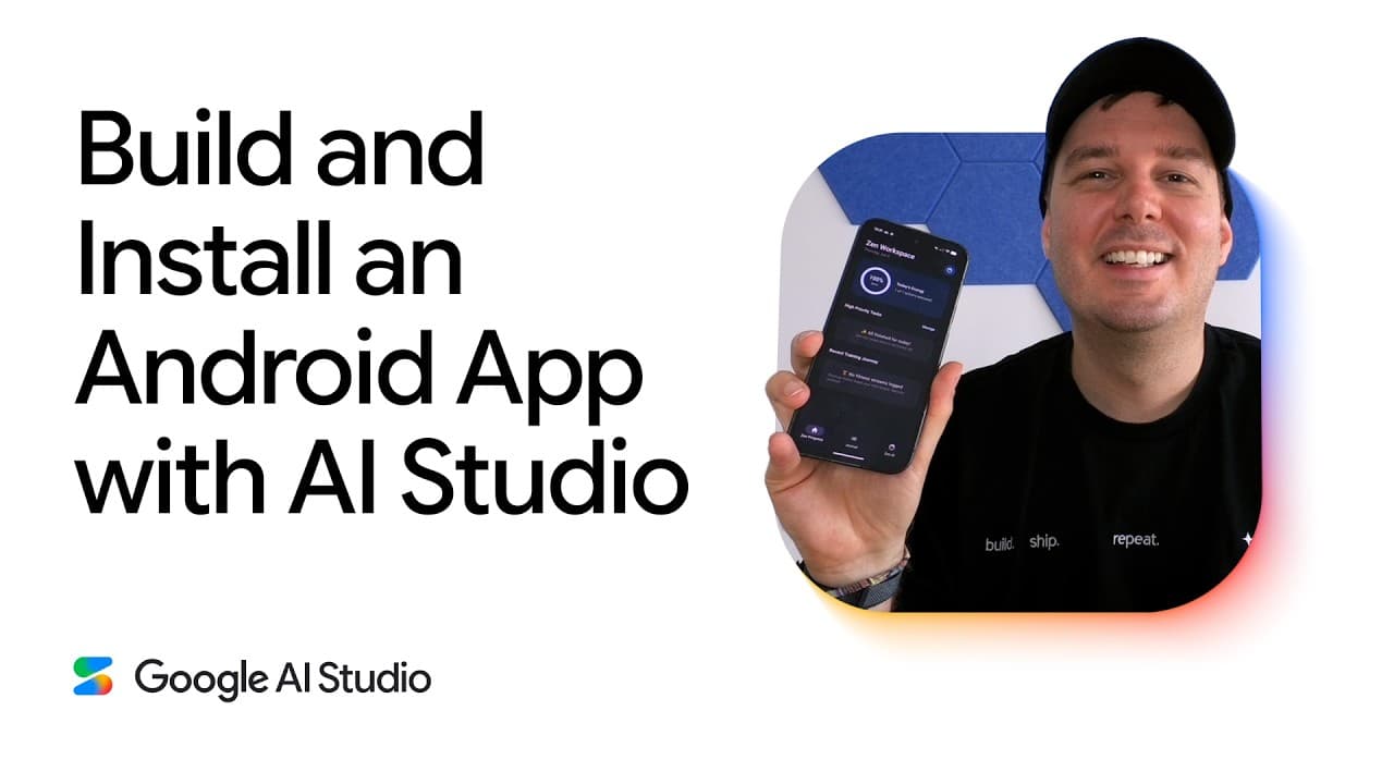 코딩 지식 없이 AI Studio로 안드로이드 앱 만들기, 프롬프트만으로 내 폰에 설치까지 영상 대표 이미지