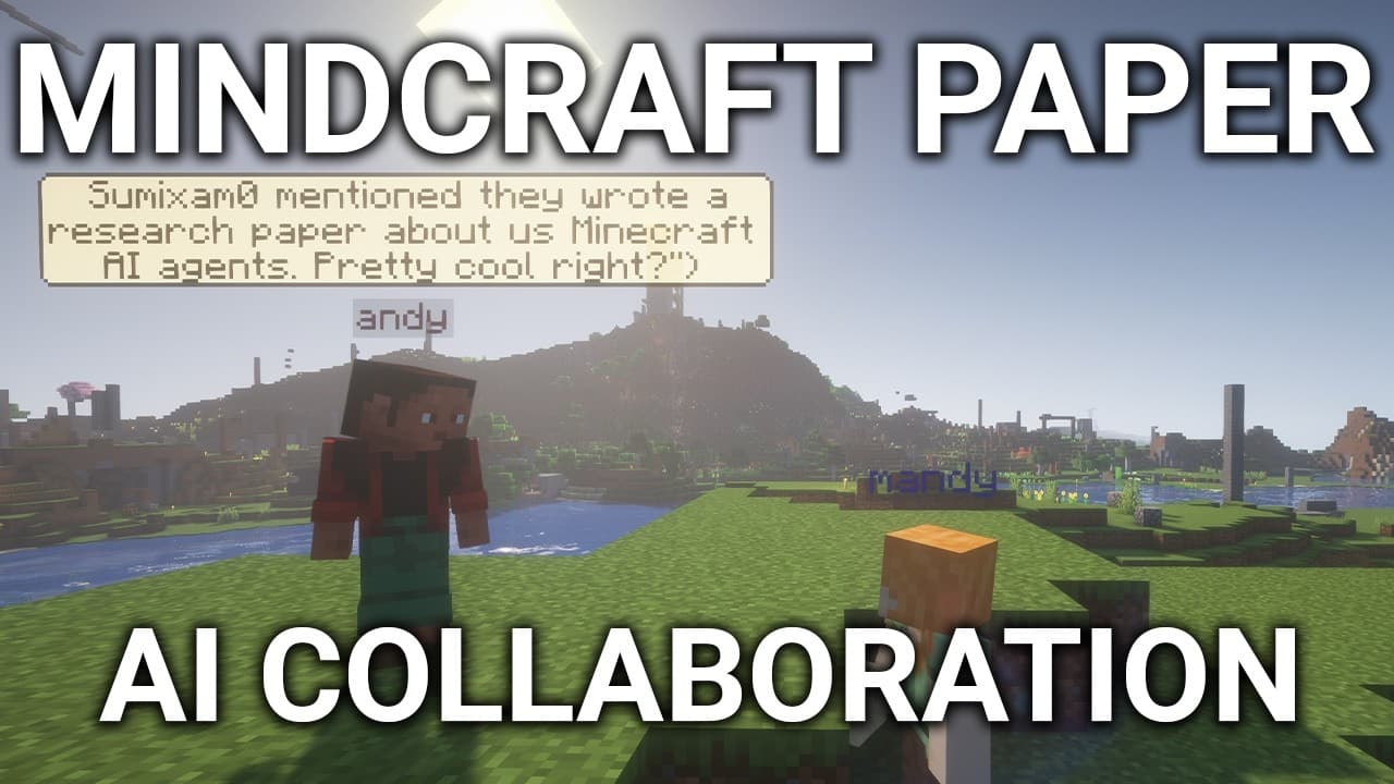 마인크래프트 속 LLM 에이전트 프로젝트 MINDcraft, 정식 연구 논문이 되다 영상 대표 이미지