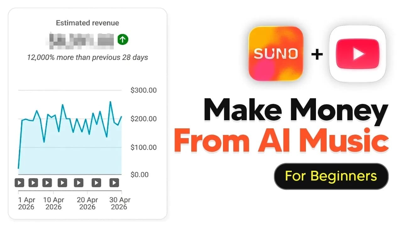 AI 음악으로 유튜브에서 돈 벌기: 한 크리에이터의 솔직한 사례 연구 영상 대표 이미지