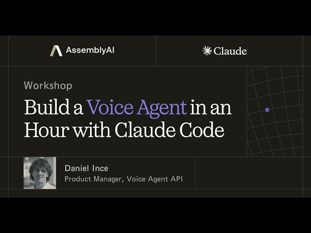 Claude Code로 한 시간 만에 음성 에이전트 만들기: AssemblyAI 워크숍 현장 영상 대표 이미지