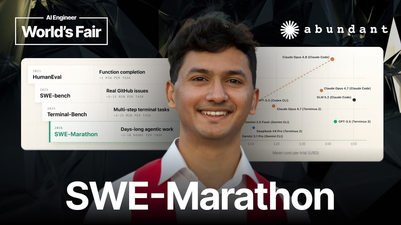 코딩 에이전트, 10억 토큰짜리 프로젝트를 끝까지 해낼 수 있을까 — SWE-Marathon 벤치마크 영상 대표 이미지