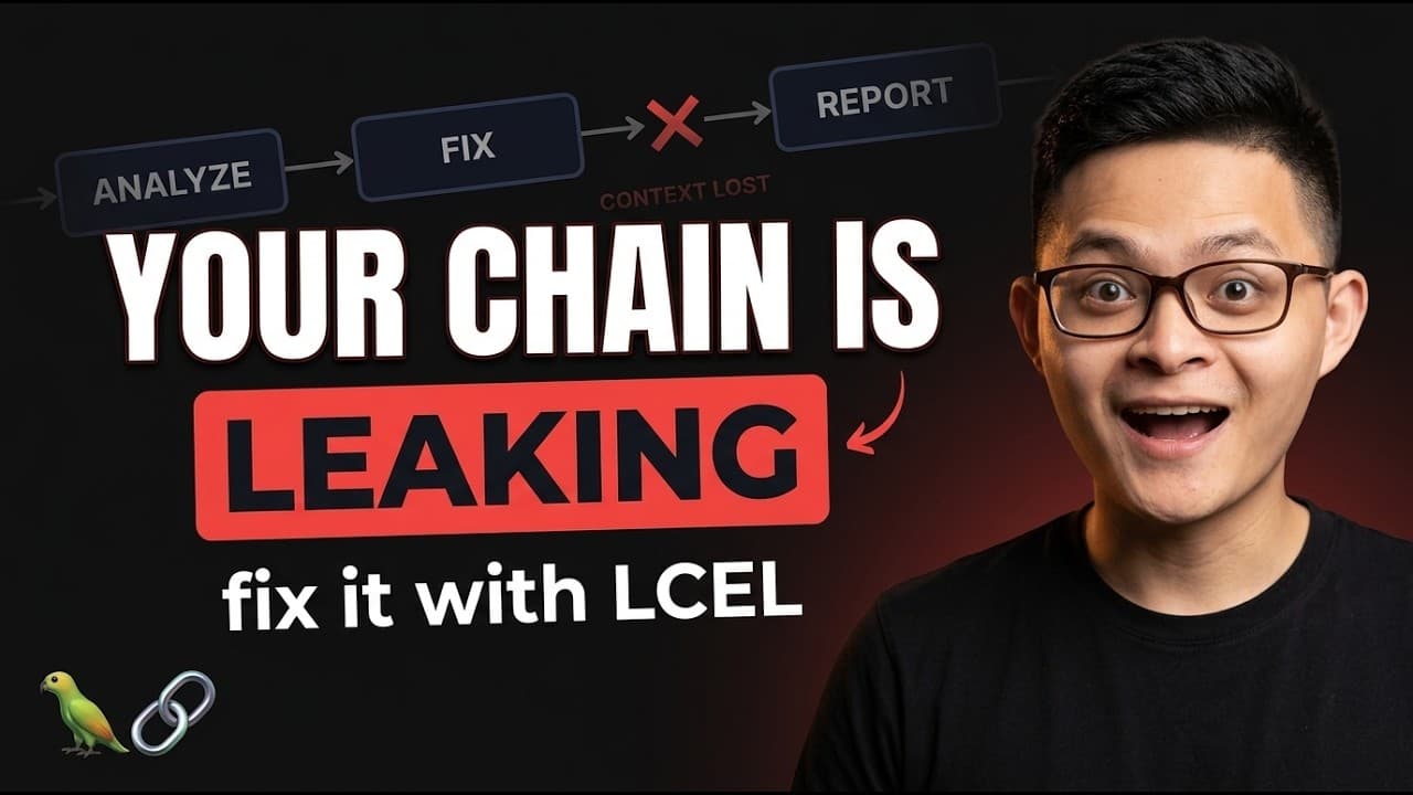 LangChain LCEL 순차 체인으로 다단계 AI 파이프라인의 맥락 손실 막기 영상 썸네일