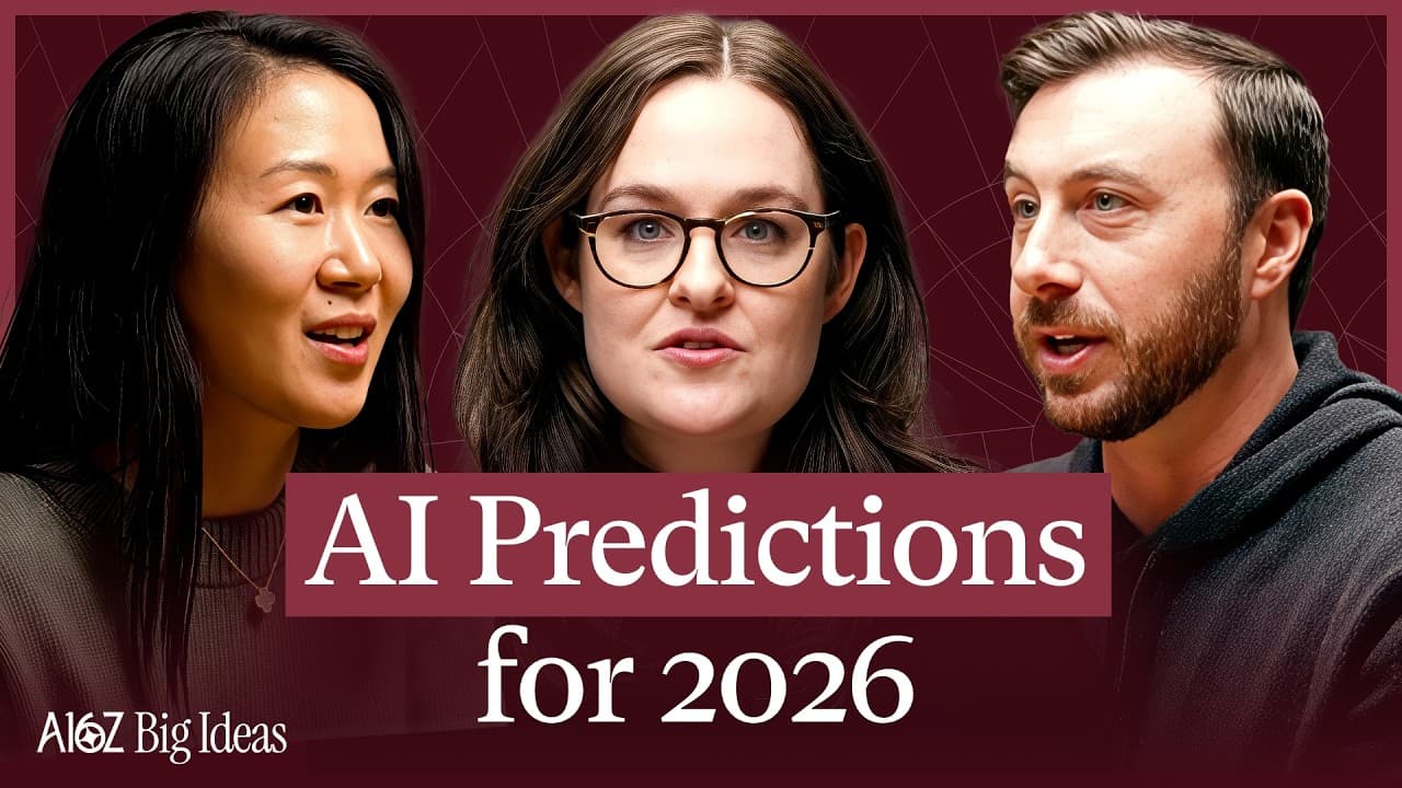 a16z가 본 2026년 AI 에이전트: 프롬프트 창은 사라지고, 음성·자율 비서가 일을 대신한다 영상 대표 이미지