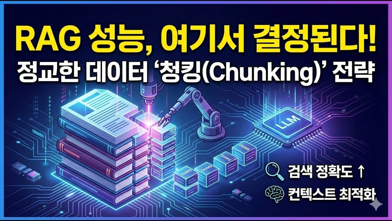RAG 답변 품질은 '자르기'에서 갈린다, 실무형 청킹 전략 정리 영상 대표 이미지