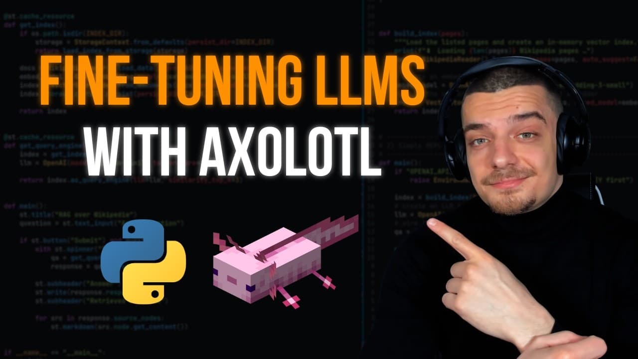 Axolotl로 로컬에서 LLM 파인튜닝하기: 파이썬으로 시작하는 기초 예제 영상 대표 이미지