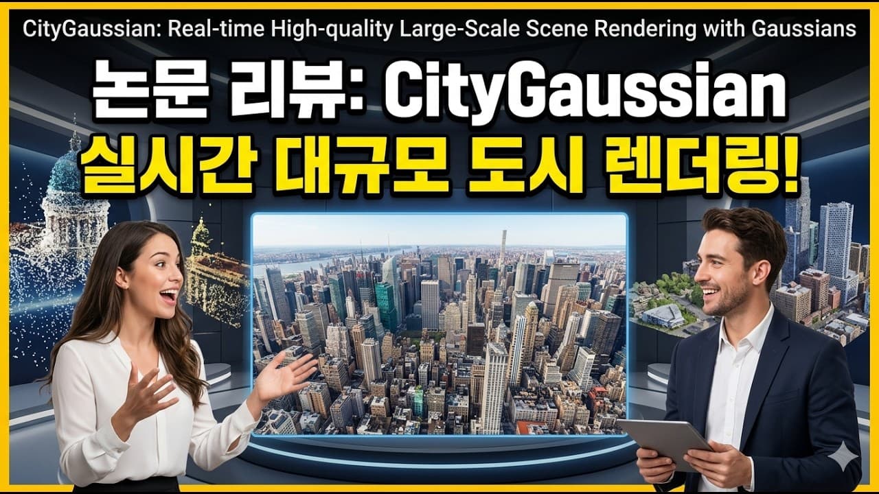 도시 전체를 스마트폰에서 실시간으로 날아다니기, CityGaussian이 푼 세 가지 문제 영상 대표 이미지
