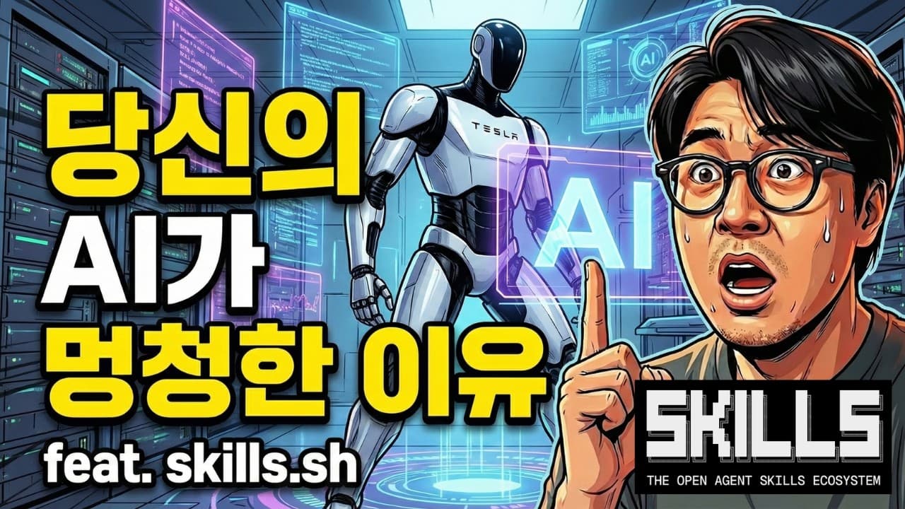 AI에게 '스킬북'을 설치한다 — skills.sh 활용법과 보안 주의점 영상 대표 이미지