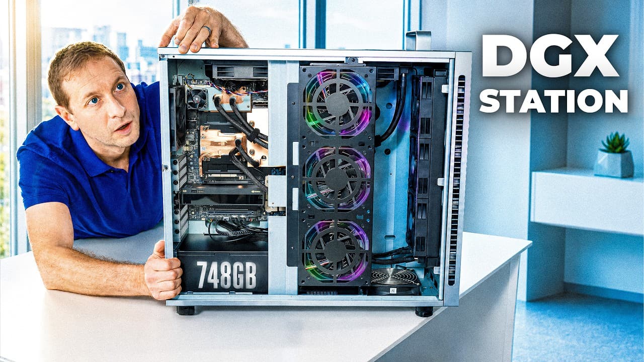 데이터센터가 책상 위로: GB300 DGX 스테이션에서 AI 에이전트 128개를 동시에 돌려봤다 영상 대표 이미지