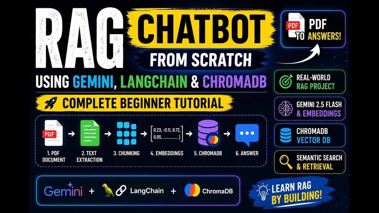 Gemini·LangChain·ChromaDB로 PDF 질문답변 RAG 챗봇 처음부터 만들기 영상 대표 이미지