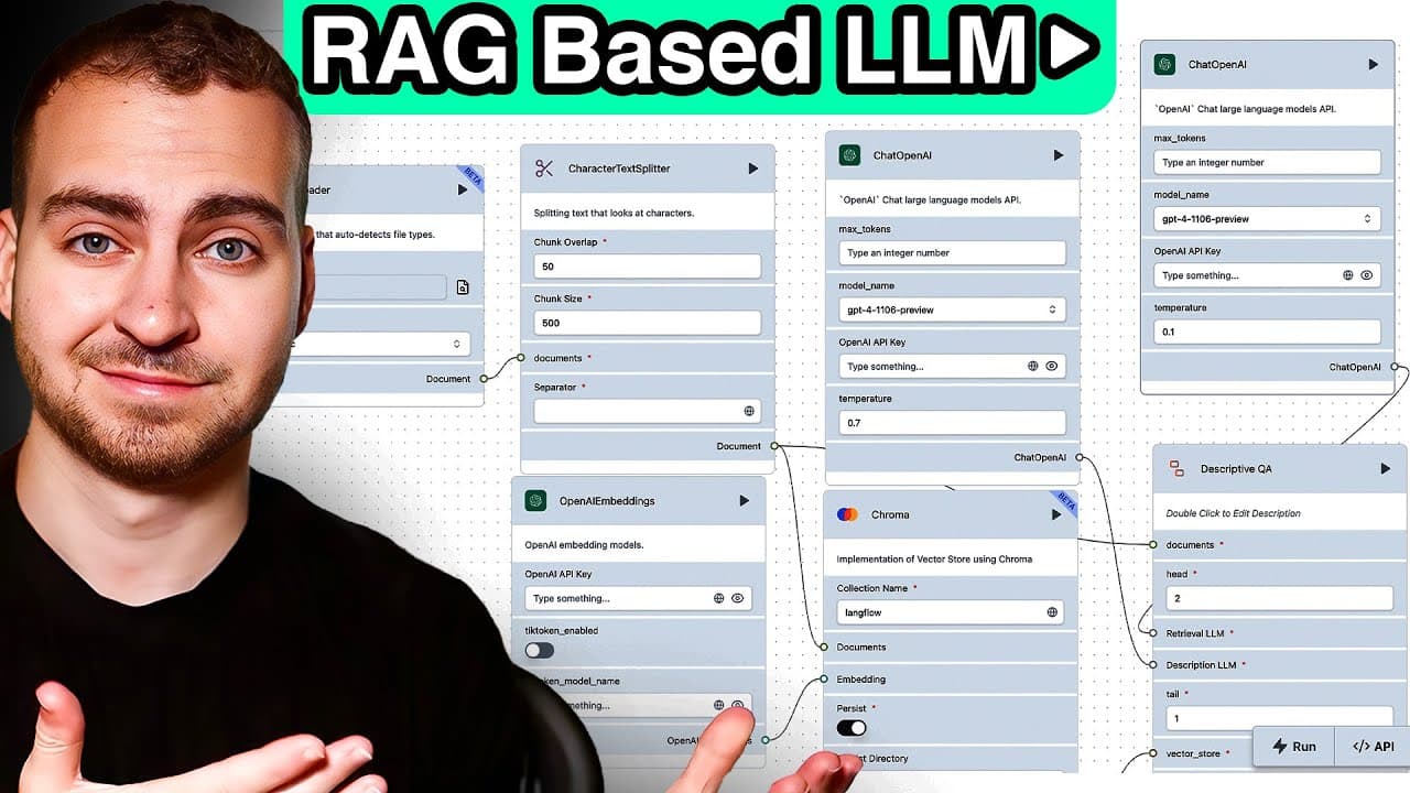 코드 한 줄 없이 만드는 RAG 챗봇: Langflow로 PDF 기반 LLM 앱 구축하기 영상 대표 이미지
