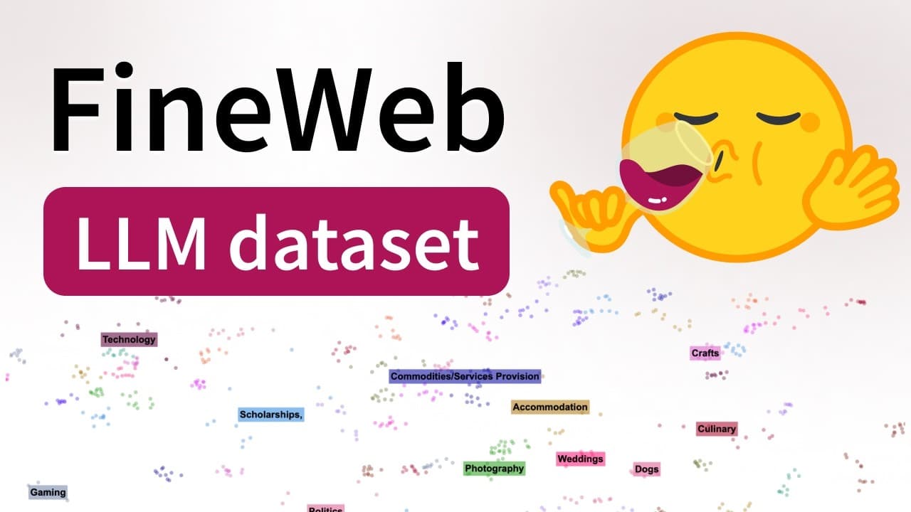 대형 언어모델은 어떤 데이터로 학습할까, 허깅페이스 FineWeb 데이터셋 제작기 영상 대표 이미지