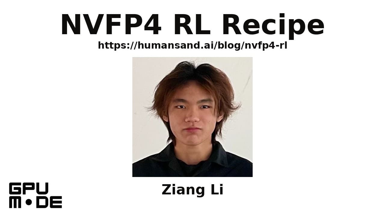 4비트로 강화학습을 돌리는 법: 속도를 조금 내주고 안정성을 산 NVFP4 레시피 영상 썸네일