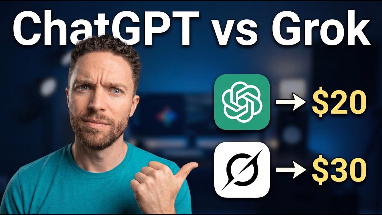 ChatGPT Plus vs 슈퍼그록, 월 10달러 더 낼 가치가 있을까 영상 대표 이미지