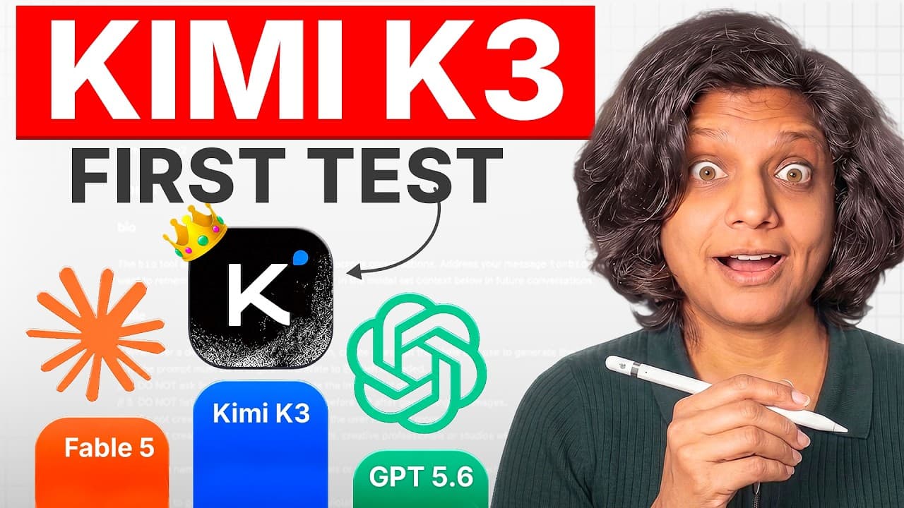 오픈소스 Kimi K3를 최상위 모델과 직접 붙여봤더니, 성능보다 가격이 더 눈에 띄었다 영상 대표 이미지