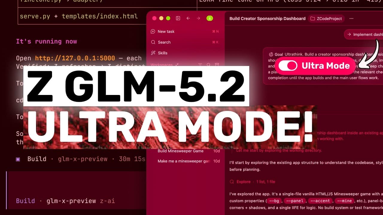 GLM 5.2를 Z-Code로 제대로 세팅하기: '킹 모드'·스킬·MCP로 실전 성능 끌어올리기 영상 대표 이미지