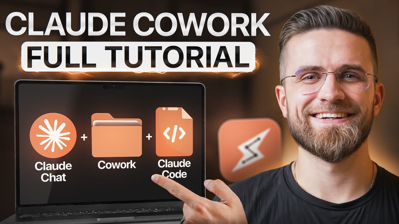 Claude 'Cowork' 활용법: 채팅을 넘어 파일을 만들고 업무를 끝내는 AI 직원 쓰는 법 영상 대표 이미지